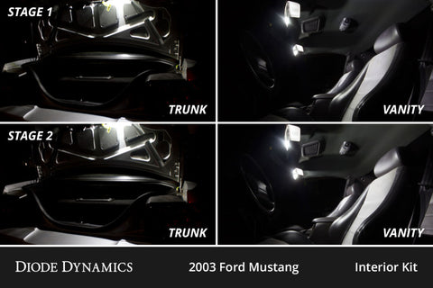 Diode Dynamics 94-04 d Mustang Interior LED Kit Cool White Stage 2 - DD0606