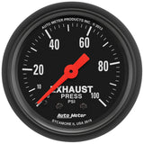 Autometer Z Series 2-1/16in 0-100 PSI Mechanical Exhaust Pressure Gauge - 2619
