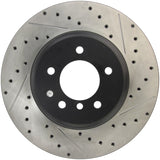 StopTech 08-09 BMW 535 Series / 04-09 545i/550i/645Ci/650i Slotted & Drilled Left Front Rotor - 127.34071L
