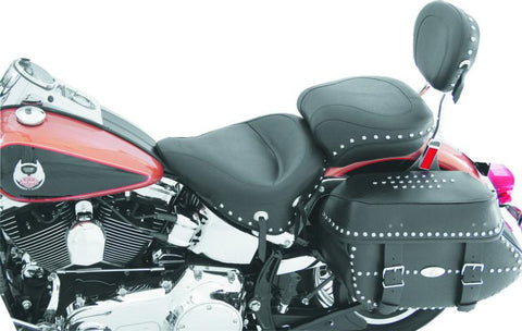 Mustang 00-15 Harley Softail Standard Rear Tire Wide Touring 1PC Seat w/Studs - Black - 76047