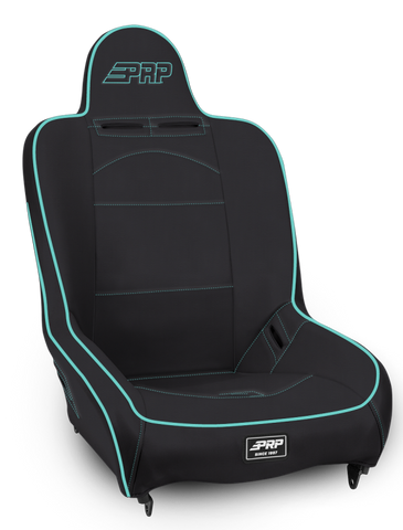 PRP Premier High Back Suspension Seat- Black/Teal Vinyl - A100110-201-238
