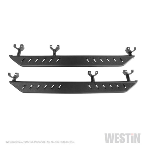Westin/Snyper 2018+ Jeep Wrangler JL Unlimited 4DR Triple Tube Rock Rail Steps - Textured Black - 42-6025