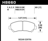 Hawk 09-10 Nissan Maxima / 08-10 Rogue / 07-09 Sentra SE-R / 10  Sentra SE-R M/T  Performance Cerami - HB660Z.661
