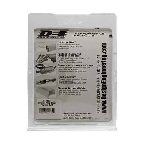 DEI Exhaust Wrap 2in x 15ft - Titanium - Black - 10005