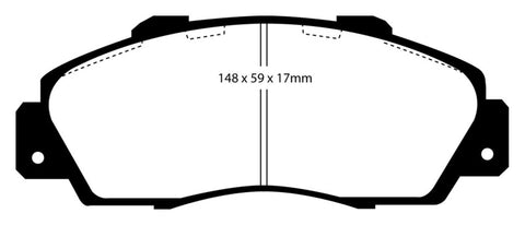 EBC 97 Acura CL 3.0 Yellowstuff Front Brake Pads - DP4872R