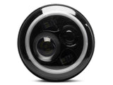 Raxiom 97-18 Jeep Wrangler TJ/JK Axial Halo Headlights w/ DRL Amber Signals- Blk Hsng (Clear Lens) - J108037