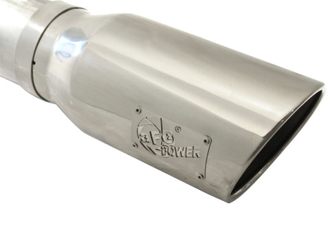 aFe Atlas 5in DPF-Back Aluminized Steel Exh Sys, Ford Diesel Trucks 08-10 V8-6.4L (td) Polished tip - 49-03054-P