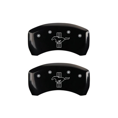 MGP Rear set 2 Caliper Covers Engraved Rear 2015/Bar & Pony Black finish silver ch - 10203RMB2BK