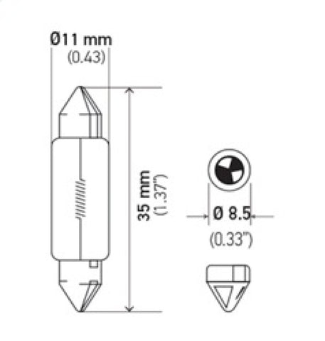 Hella Bulb 6461 12V 10W SV8.5-8 - 6461
