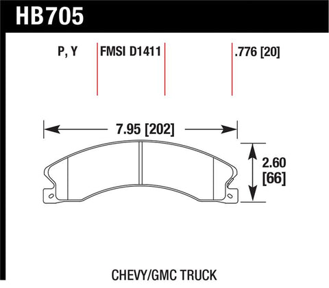 Hawk Chevy/GMC Express/Silverado/Savana/Sierra 15/25/35/4500 SuperDuty Rear LTS Brake Pads - HB705Y.776