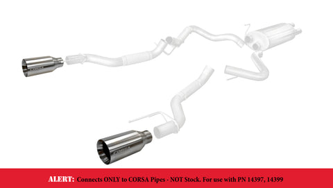 Corsa 2017-2020 Ford F-150 Raptor 3in Inlet / 5in Outlet Satin Polished Tip Kit (For Corsa ExhOnly) - 14051