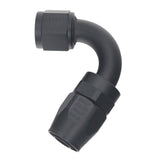 DeatschWerks 10AN Female Flare Swivel 120-Degree Hose End CPE - Anodized Matte Black - 6-02-0826-B