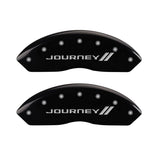 MGP 4 Caliper Covers Engraved Front & Rear With stripes/Journey Black finish silver ch - 12200SJNYBK