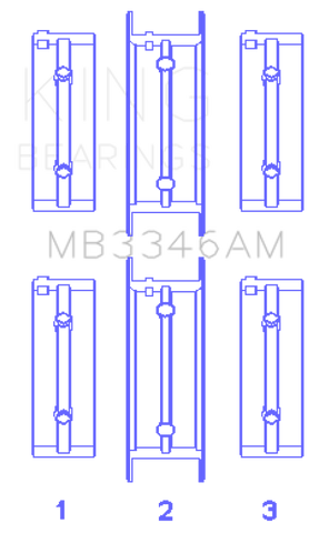 King Engine Bearings Subaru 1800Cc 1980 On (Size +0.75mm) Main Bearing Set - MB3346AM0.75
