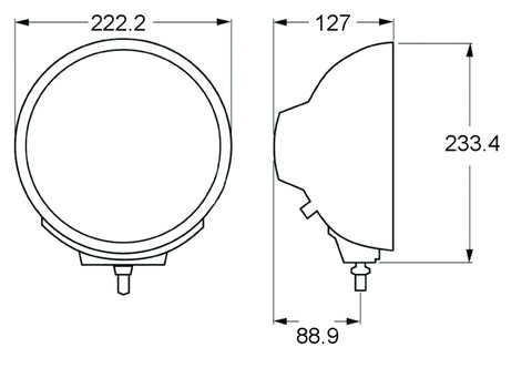 Hella Rallye 4000 series BlackEuro Beam 12V Halogen Lamp with Position Lamp - H12560031