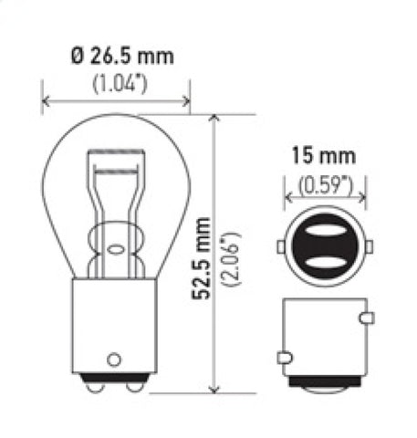 Hella Bulb 7225 12V 21/4W BAZ15d S8 - 7225