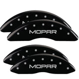 MGP 4 Caliper Covers Engraved Front & Rear MOPAR Black finish silver ch - 55002SMOPBK