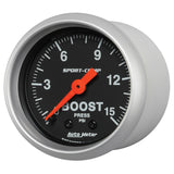 Autometer 2-1/16in 0-15 PSI Mechanical Sport-Comp Boost Pressure Gauge - 3302