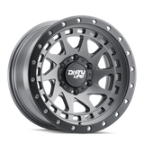 Dirty Life 9311 Enigma Pro 17x9/6x139.7 BP/-12mm Offset/106mm Hub Satin Graphite Wheel - Beadlock - 9311-7983MGT12