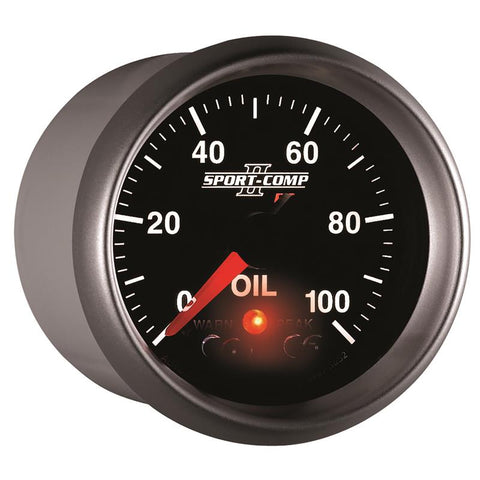 Autometer Sport-Comp II 52.4mm 0-100 PSI Oil Pressure Peak & Warn w/ Electronic Control Gauge - 3652