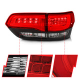 ANZO 2014-2016 Jeep Grand Cherokee LED Taillights Red/Clear - 311268