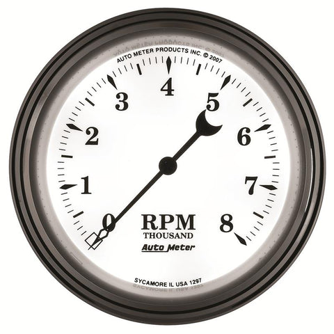 AutoMeter Gauge Tachometer 3-3/8in. 8K RPM In-Dash Old Tyme White II - 1297