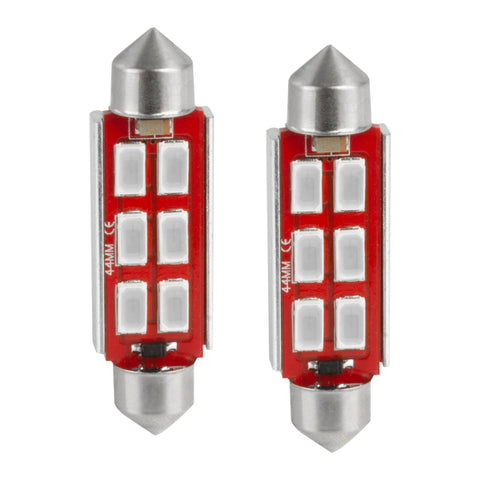 Oracle 44MM 6 LED 3-Chip Festoon Bulbs (Pair) - Green - 5207-004