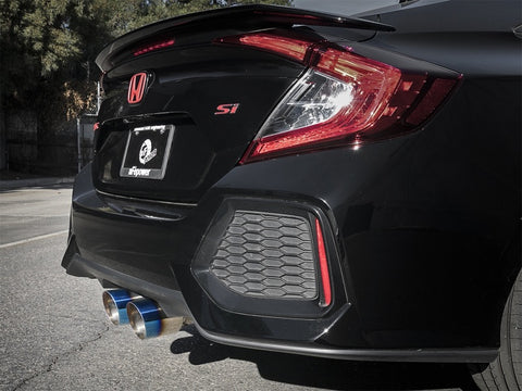 aFe Takeda 3in 304 SS Cat-Back Exhaust System w/ Blue Tips 2017+ Honda Civic Si 4Dr I4 1.5L (t) - 49-36621-L