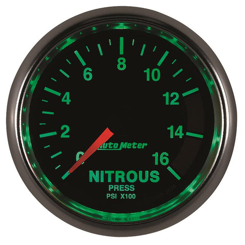 Autometer GS 2 1/16in. 1600PSI Nitrous Fuel Pressure Gauge - 3874