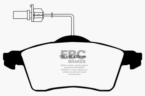 EBC 00 Volkswagen Eurovan 2.8 (ATE) with Wear Leads Greenstuff Front Brake Pads - DP61398