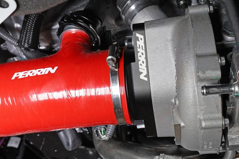 Perrin 2022+ Subaru WRX Red 3in Turbo Inlet Hose w/ Nozzle (Short) - PSP-INT-426RD