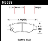 Hawk 10-15 Chevrolet Camaro 3.6L / 08-14 Cadillac CTS (w/JE5/J55 Brakes) DTC-60 Race Rear Brake Pads - HB639G.645