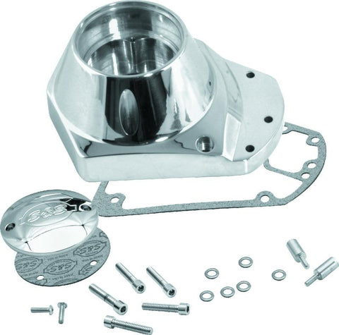S&S Cycle 73-92 BT Billet Ignition Cover Gearcover - Chrome - 106-4211