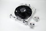 CSF Universal Half Radiator w/-16AN & Slip-On Fittings/12in SPAL Fan & Shroud - 2858X