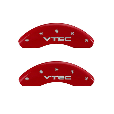 MGP Front set 2 Caliper Covers Engraved Front Vtec Red finish silver ch - 20210FVTCRD