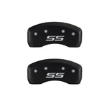 MGP 4 Caliper Covers Engraved Front & Rear Monte Carlo style/SS Red finish silver ch - 14217SSS4RD