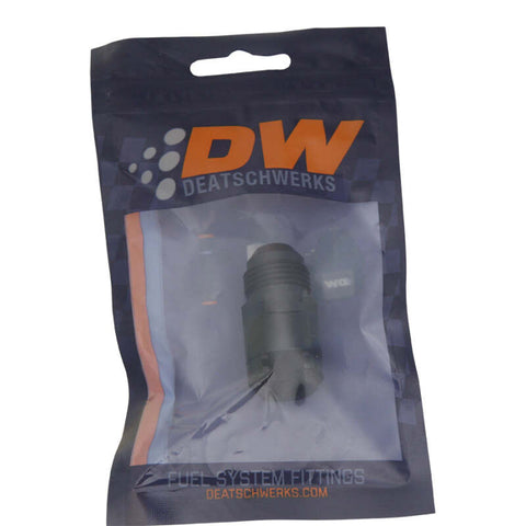 DeatschWerks 8AN Male Flare to 3/8in Female EFI Quick Connect Adapter - Anodized DW Titanium - 6-02-0104-B
