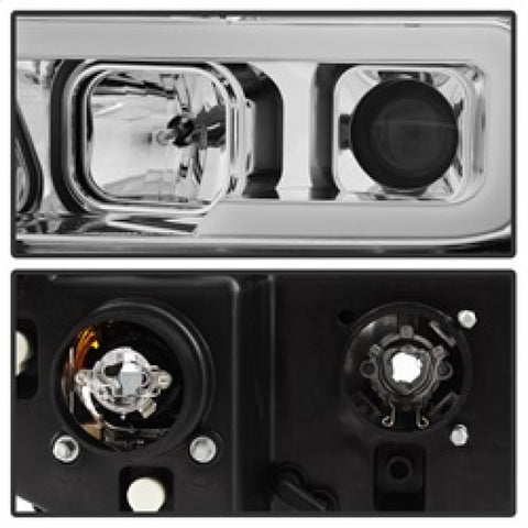 Spyder 07-13 Toyota Tundra V2 Light Bar DRL Projector Headlights - Chrome (PRO-YD-TTU07V2-LB-C) - 5084651