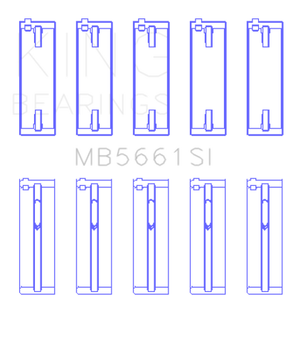 King Engine Bearings Audi/VW Adz/Awt/Apk/Bhp/Bpy/Aks (Size +0.75mm) Main Bearing Set - MB5661SI0.75