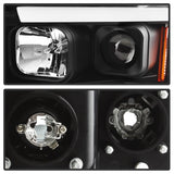 Spyder 02-05 Dodge Ram 1500 Light Bar Projector Headlights - Black (PRO-YD-DR02V2-LB-BK) - 5084606