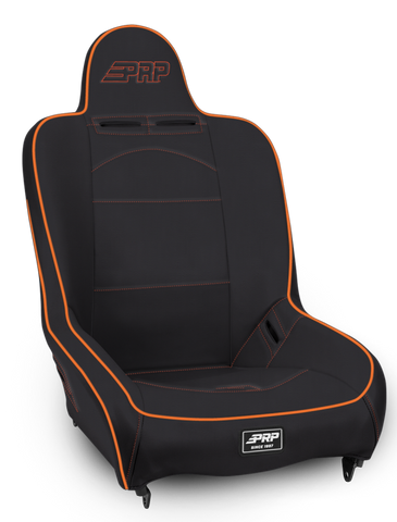 PRP Premier High Back Suspension Seat- Black/Orange Vinyl - A100110-201-207