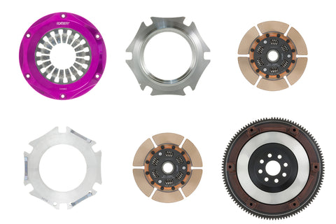 Exedy 1991-1992 Toyota Supra Hyper Twin Cerametallic Clutch Sprung Center Disc Pull Type Cover - TM032SD