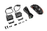 Go Rhino Xplor Bright Series Rectangle LED Flood Light Kit (Surface/Thread Std Mnt) 3x2 - Blk (Pair) - 751003023FBS