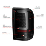 ANZO 1993-1997 Ford  Ranger LED Tail Lights w/ Light Bar Black Housing Smoked Lens - 311360