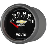 AutoMeter Gauge Voltmeter 2-1/16in. 18V Electric Chevy Gold Bowtie - 880444