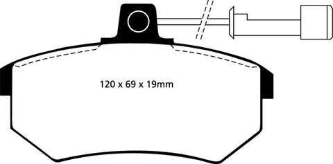EBC 89-90 Audi 100 Quattro 2.3 Yellowstuff Front Brake Pads - DP4486R