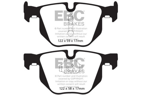 EBC 10-14 BMW X5 3.0 Turbo (35) Greenstuff Rear Brake Pads - DP62009