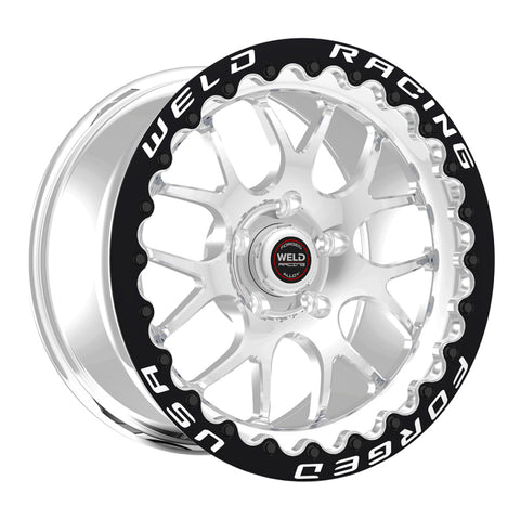 Weld S77 15x10.33 / 5x135 BP / 5.5IN BS Polished Wheel (Med Pad) - Single Beadlock - 77MP510G55G
