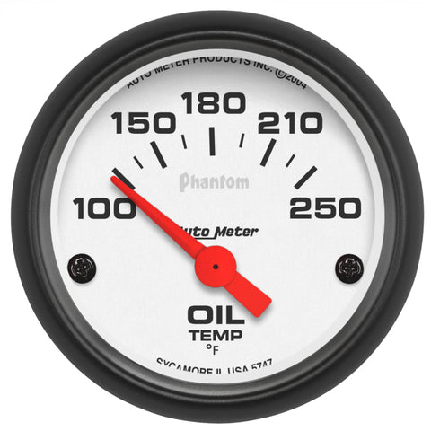 Autometer Phantom 52mm Oil Temp 100-250 F Electronic Gauge Kit - 5747