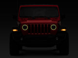 Raxiom 18-22 Jeep Wrangler JL/JT Axial 9-Inch LED Headlights w/RGB Halo- Black Housing (Clear Lens) - J142668